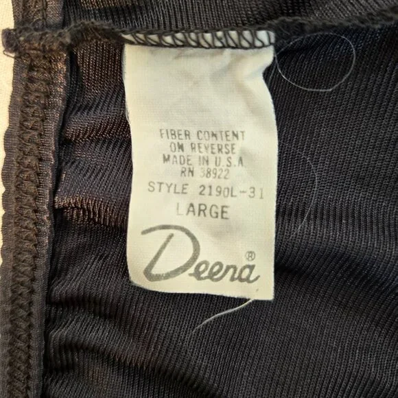 USA Vintage DEENA Fairy Girly BOHO Semi-Sheer Black Silky Half Slip Skirt Size L - Picture 13 of 16